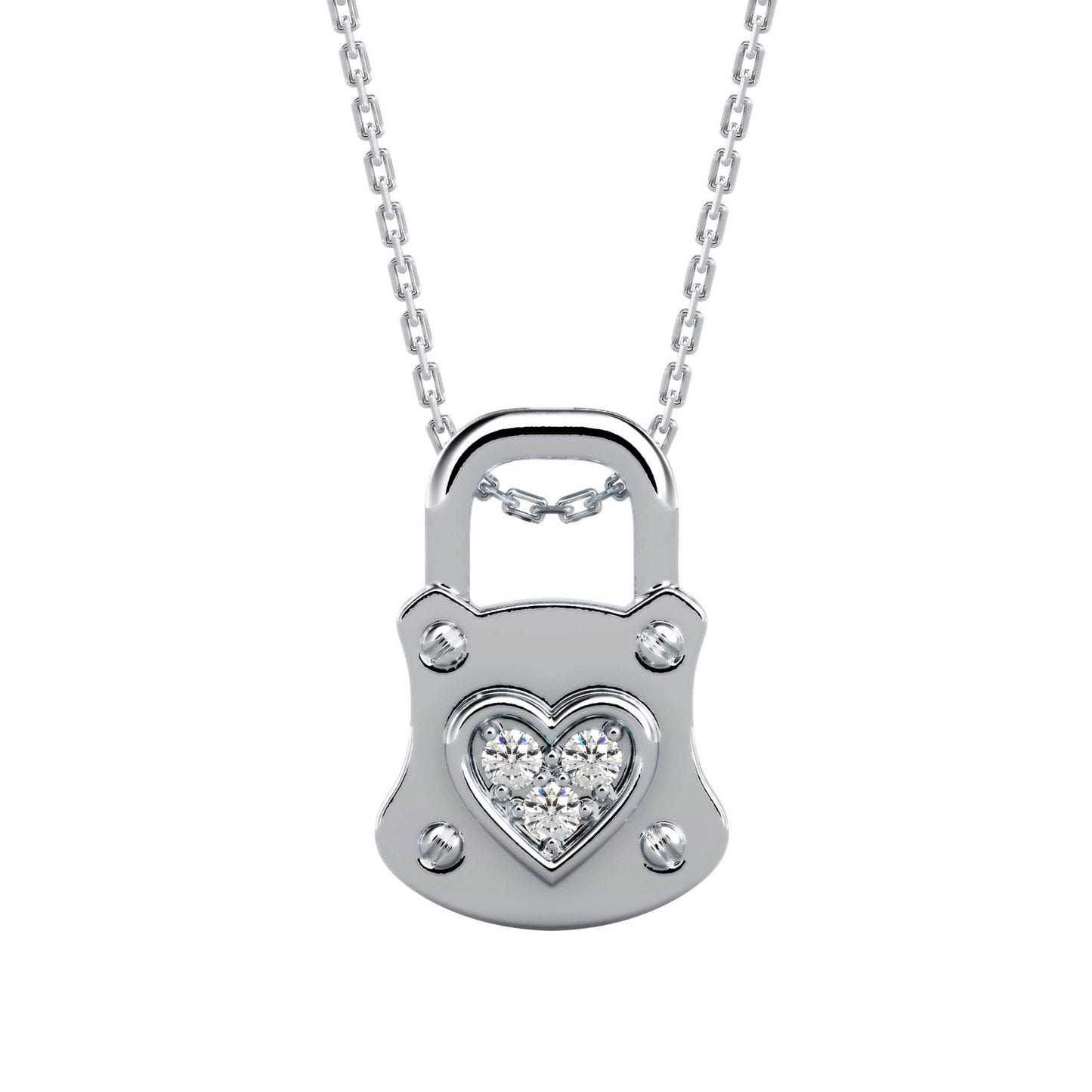 Yoke Heart Diamond Pendant White Gold