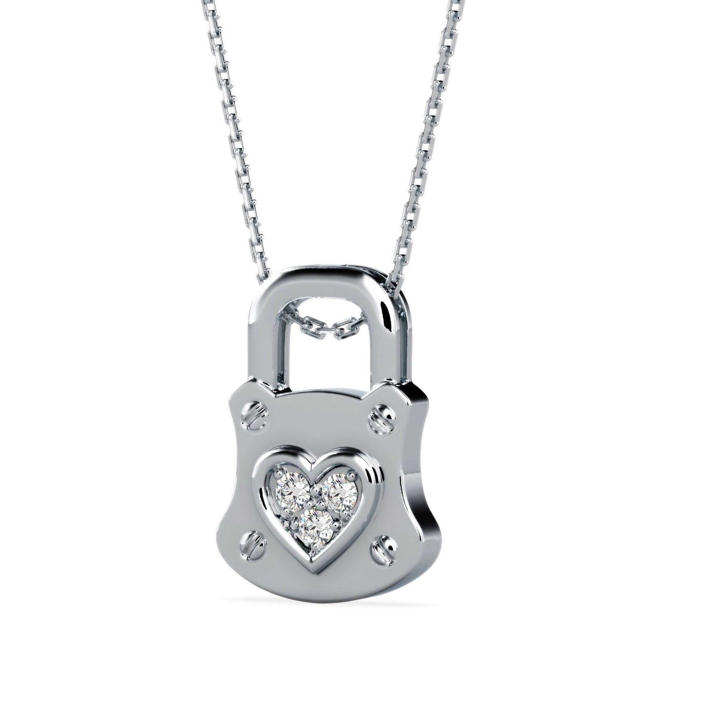 Yoke Heart Diamond Pendant Platinum