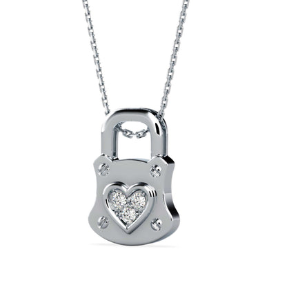 Yoke Heart Diamond Pendant White Gold