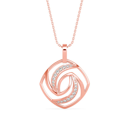 Slant Diamond Pendant Rose Gold