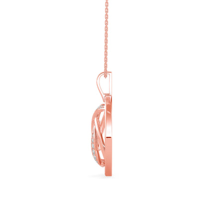 Slant Diamond Pendant Rose Gold