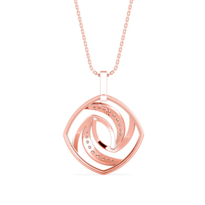 Slant Diamond Pendant Rose Gold