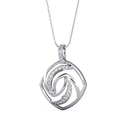 Slant Diamond Pendant White Gold