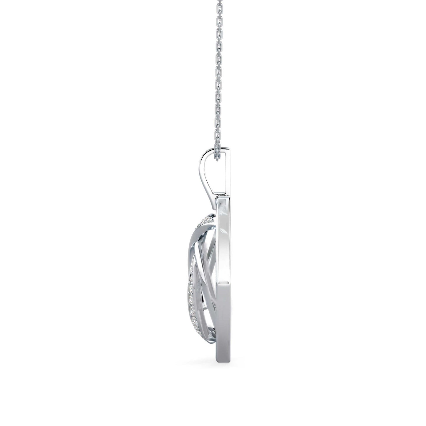 Slant Diamond Pendant White Gold