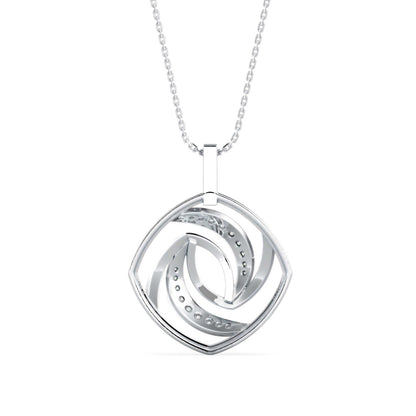 Slant Diamond Pendant White Gold