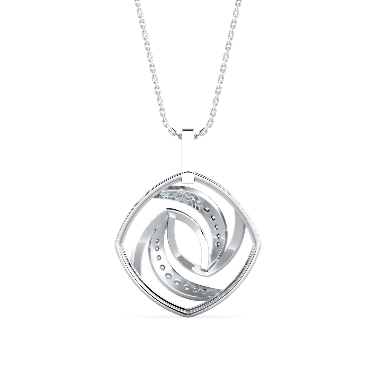 Slant Diamond Pendant Platinum