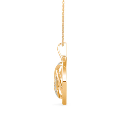 Slant Diamond Pendant Yellow Gold