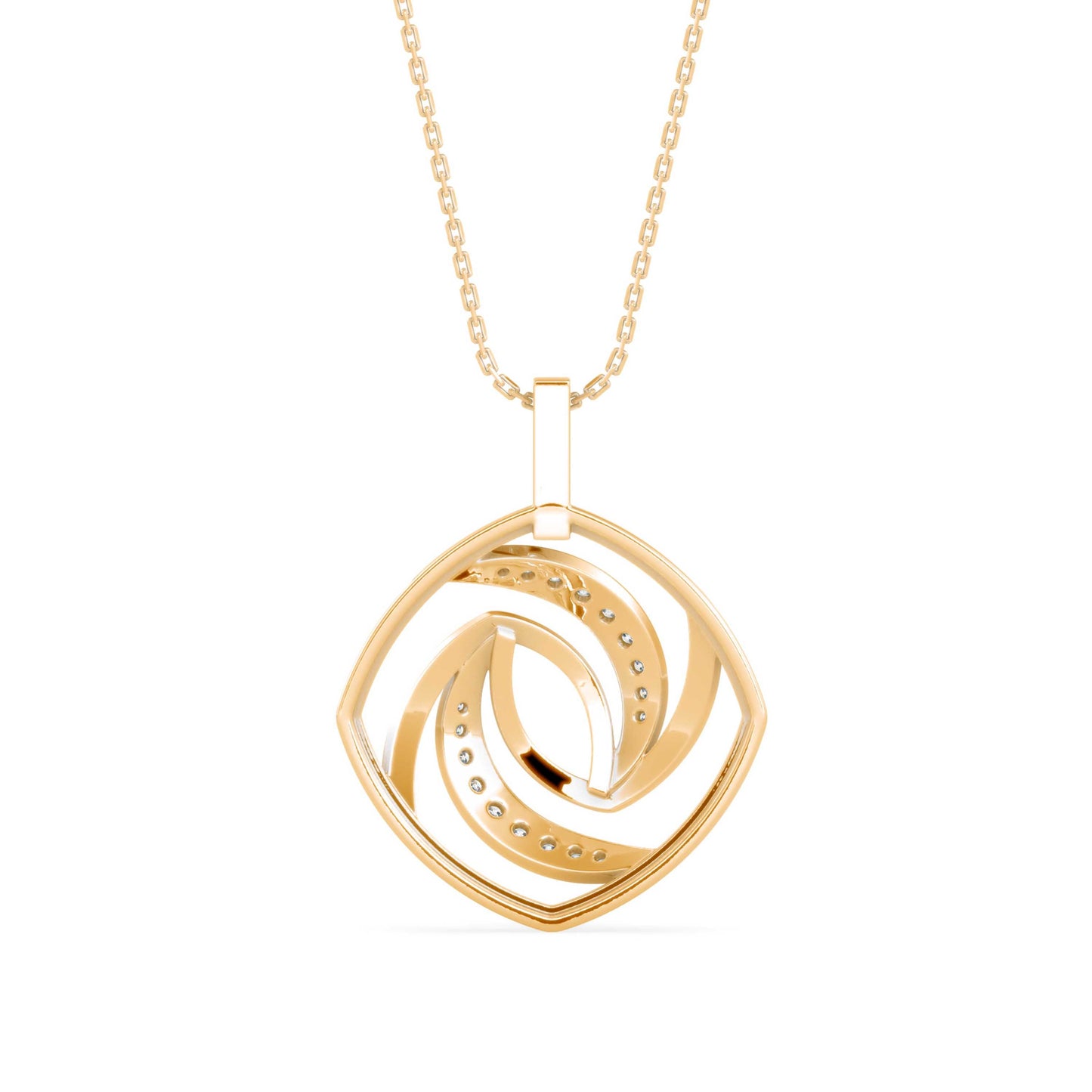 Slant Diamond Pendant Yellow Gold