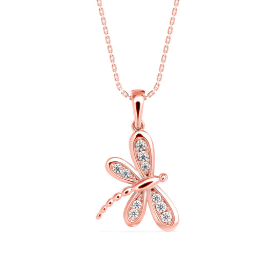 Zoea Charm Diamond Pendant Rose Gold