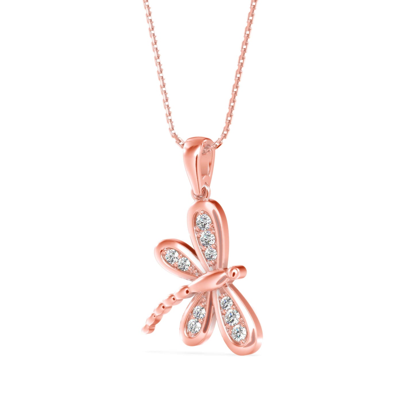 Zoea Charm Diamond Pendant Rose Gold