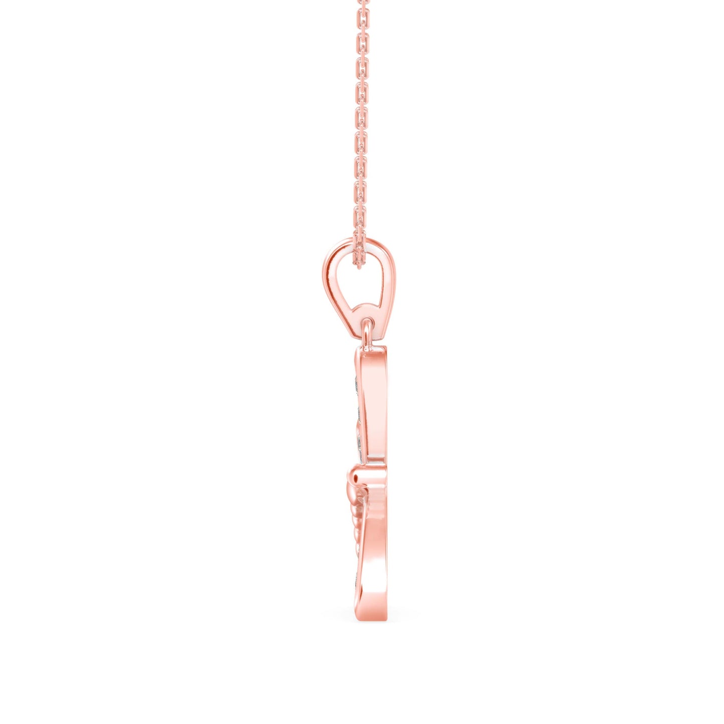 Zoea Charm Diamond Pendant Rose Gold