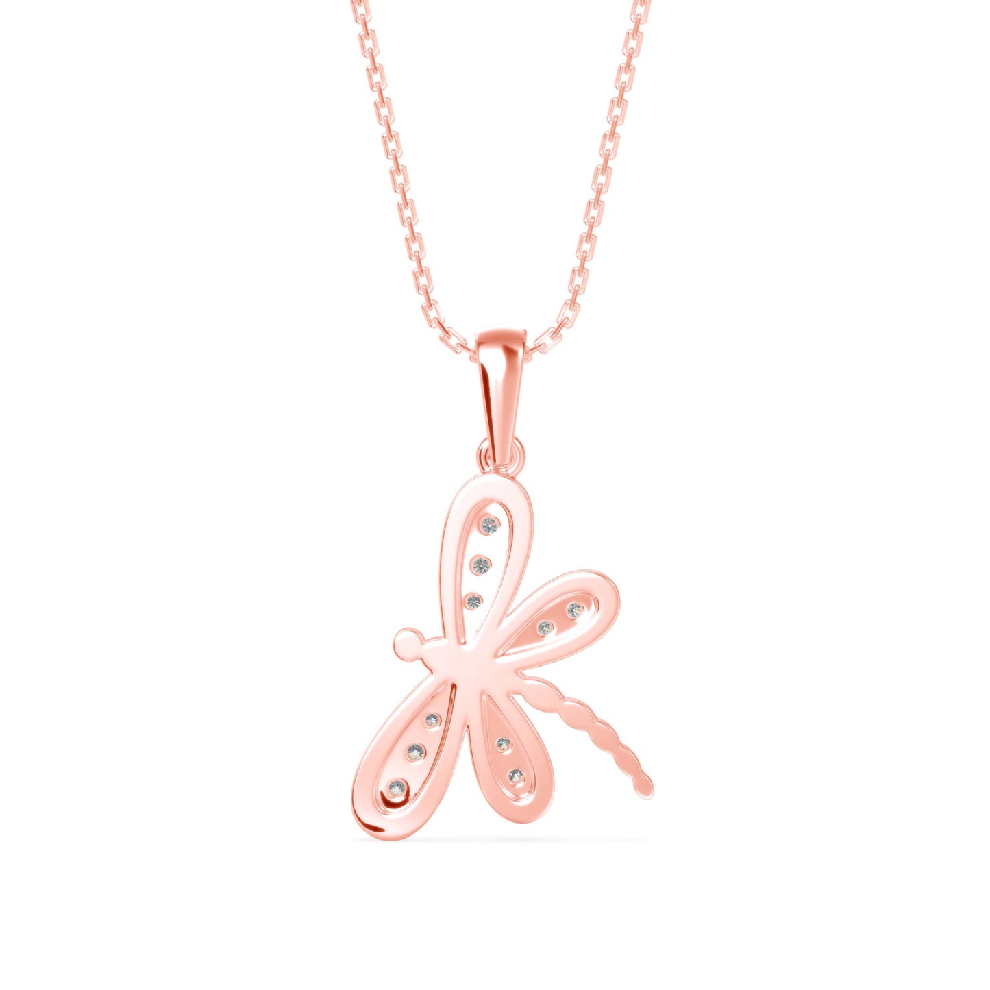 Zoea Charm Diamond Pendant Rose Gold