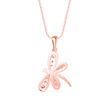 Zoea Charm Diamond Pendant Rose Gold