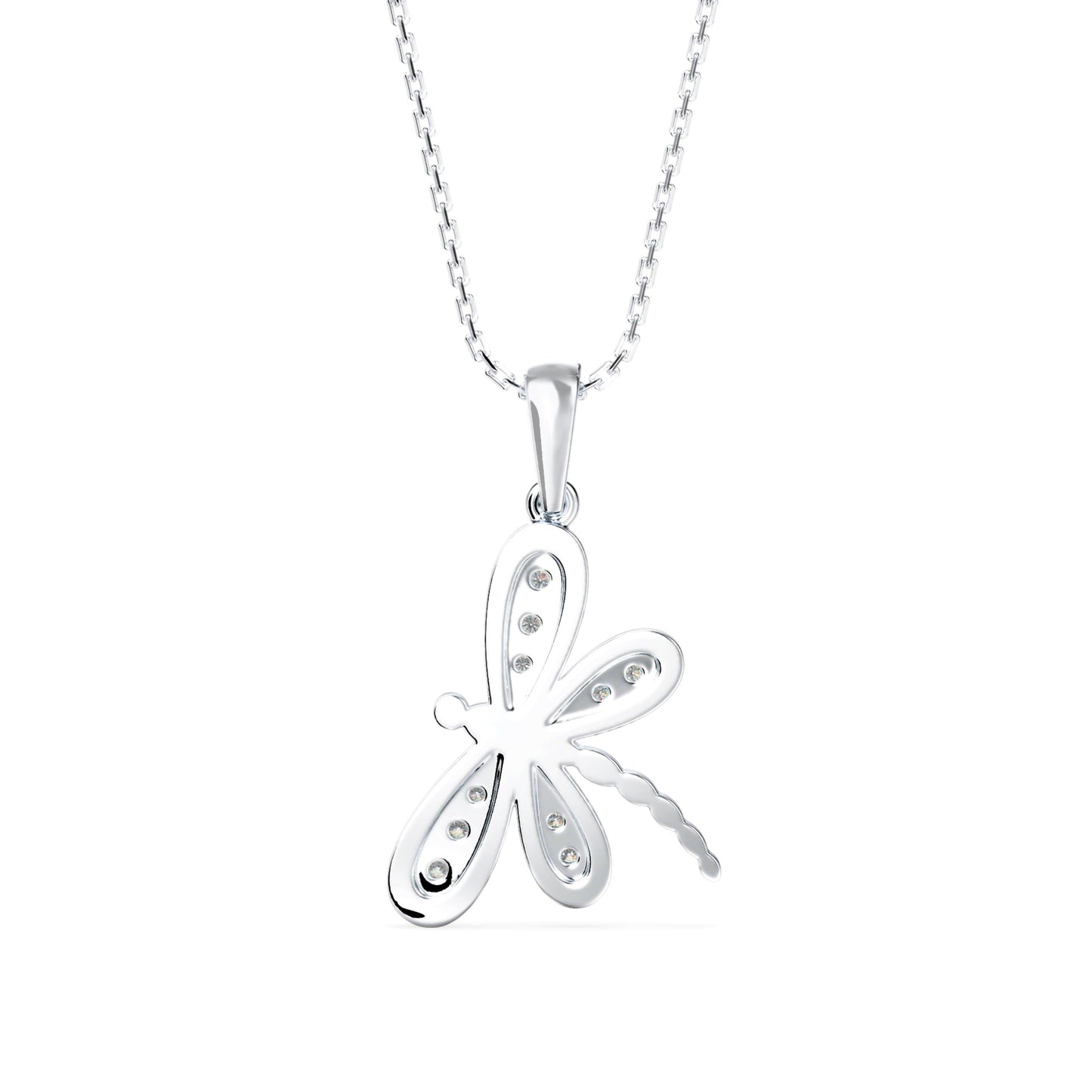 Zoea Charm Diamond Pendant White Gold