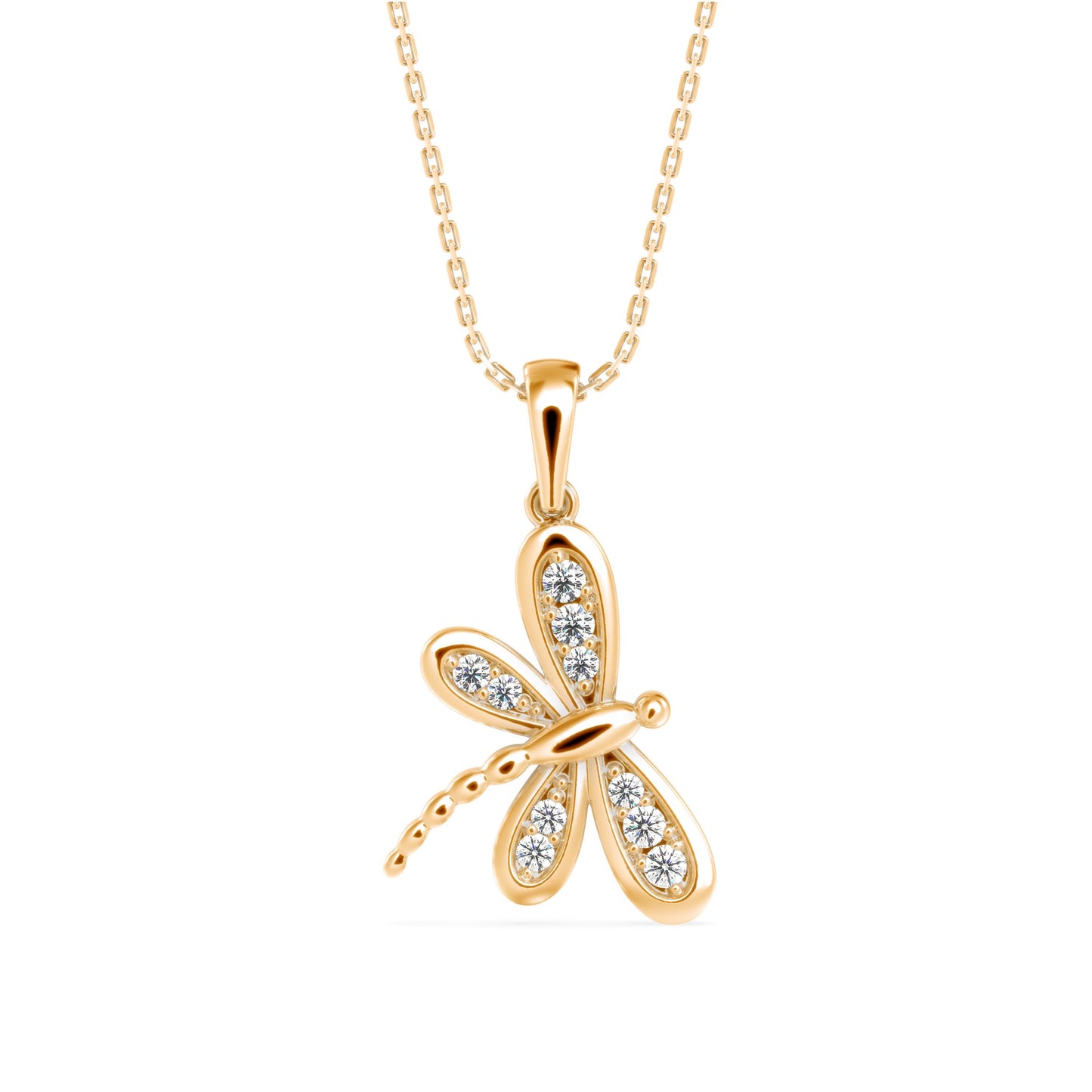 Zoea Charm Diamond Pendant Yellow Gold