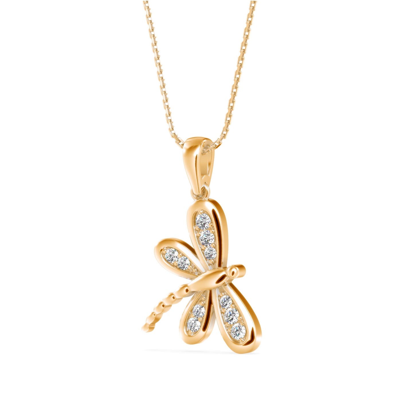 Zoea Charm Diamond Pendant Yellow Gold