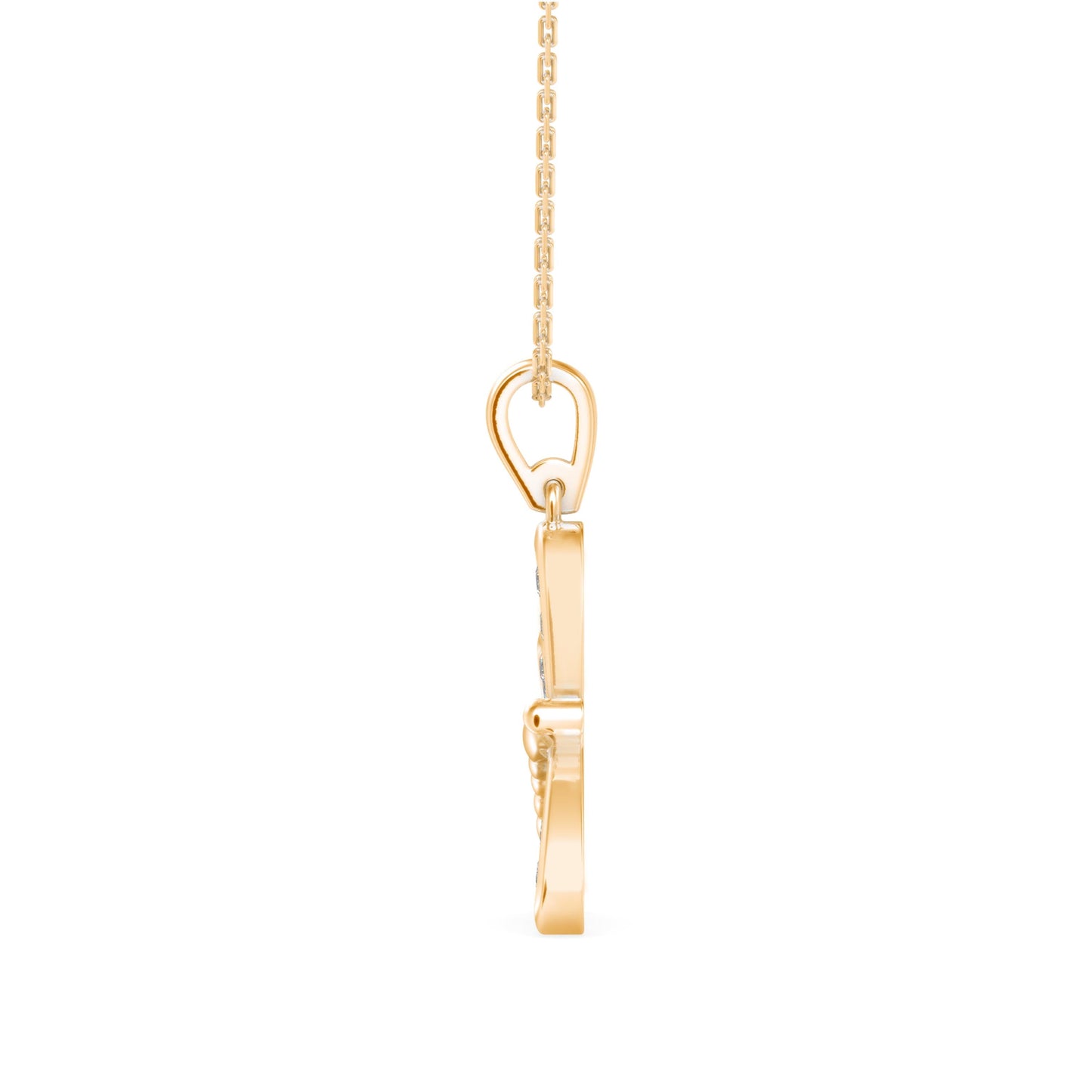 Zoea Charm Diamond Pendant Yellow Gold