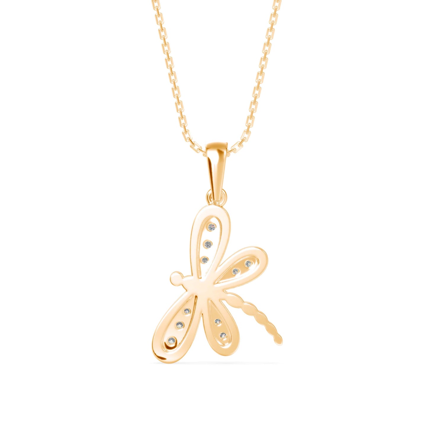 Zoea Charm Diamond Pendant Yellow Gold