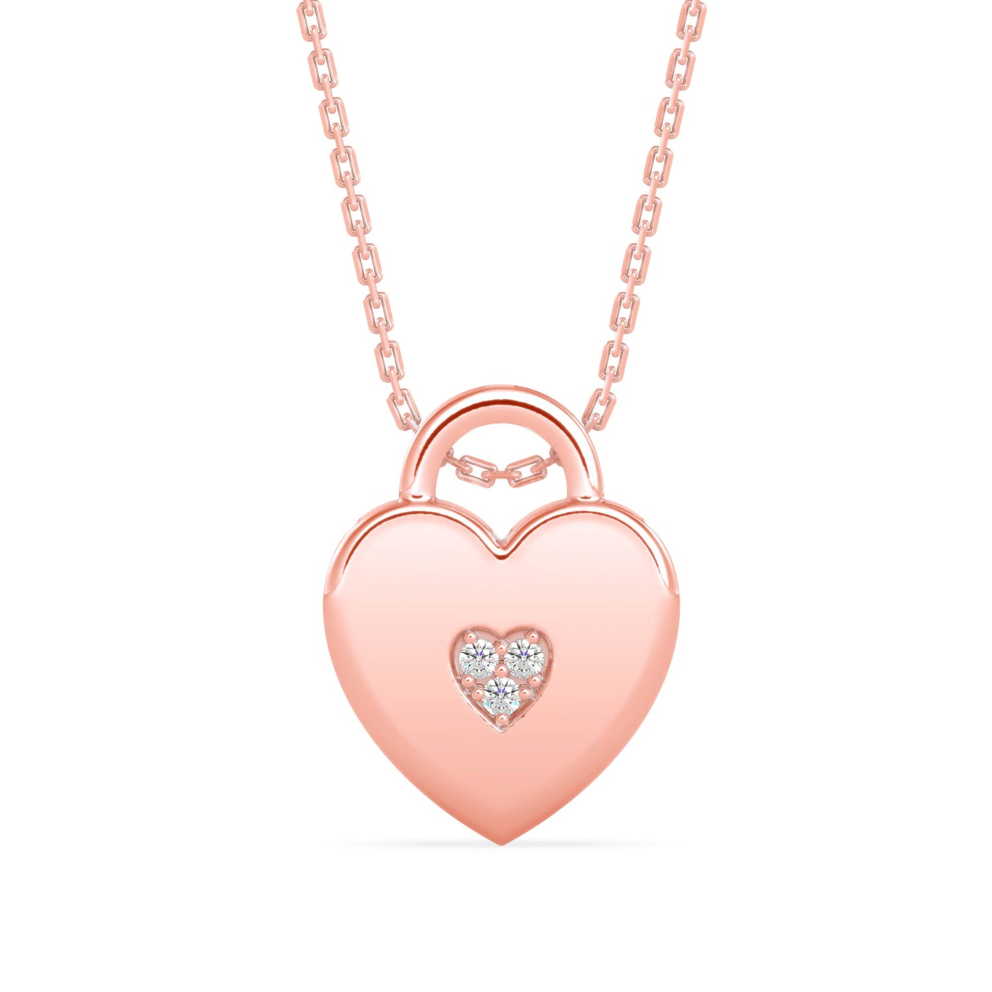 Exalt Heart Diamond Pendant Rose Gold