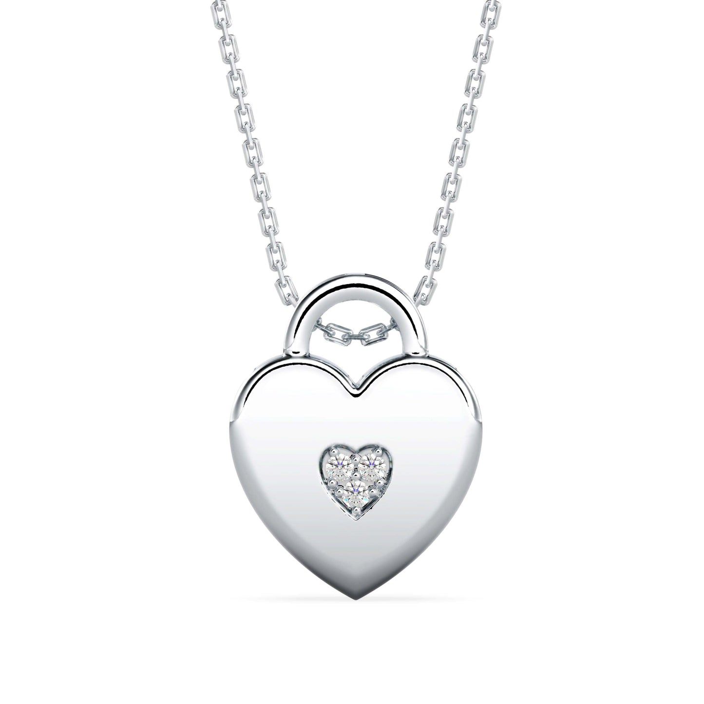 Exalt Heart Diamond Pendant White Gold