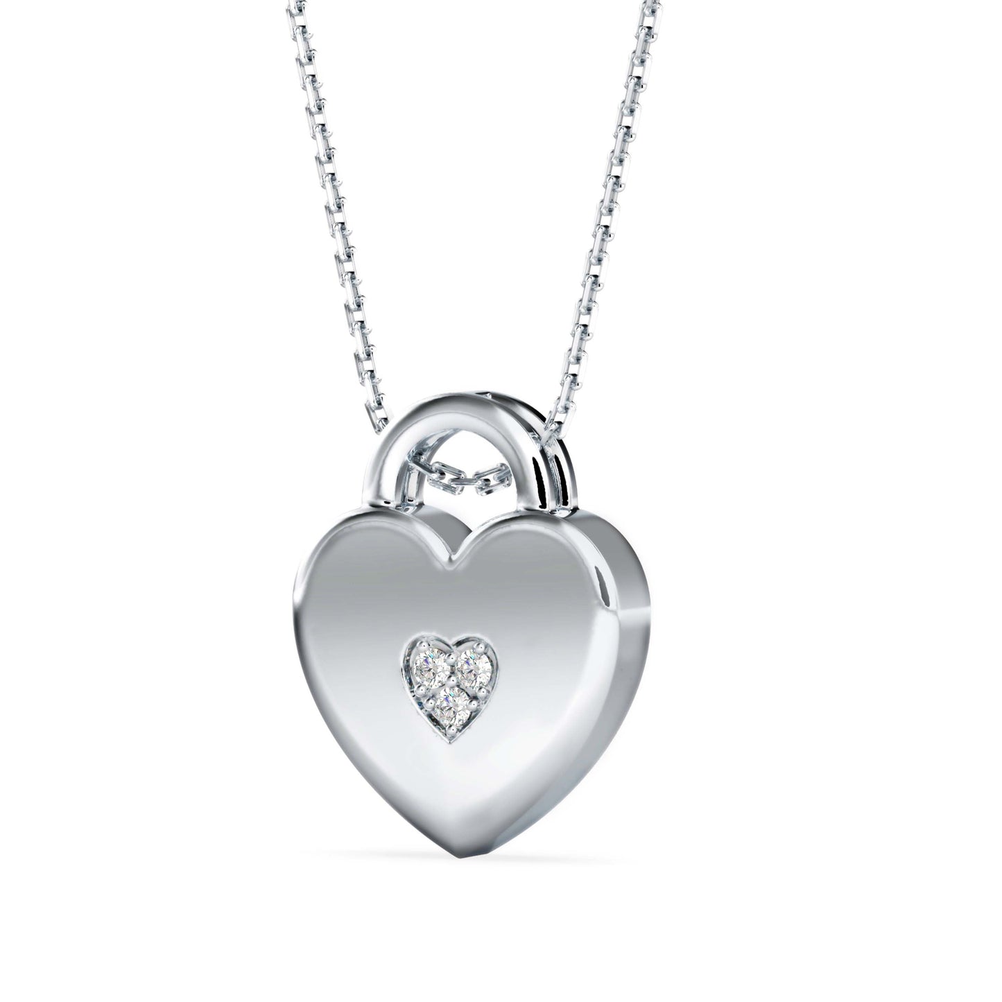 Exalt Heart Diamond Pendant White Gold