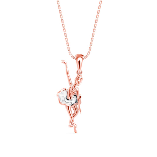 Coryphee Charm Diamond Pendant Rose Gold