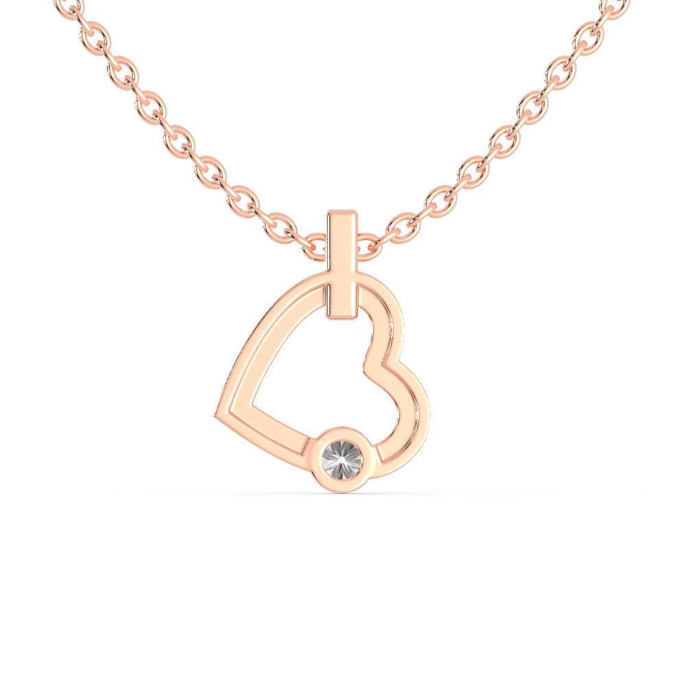 Joy Heart Diamond Pendant Rose Gold