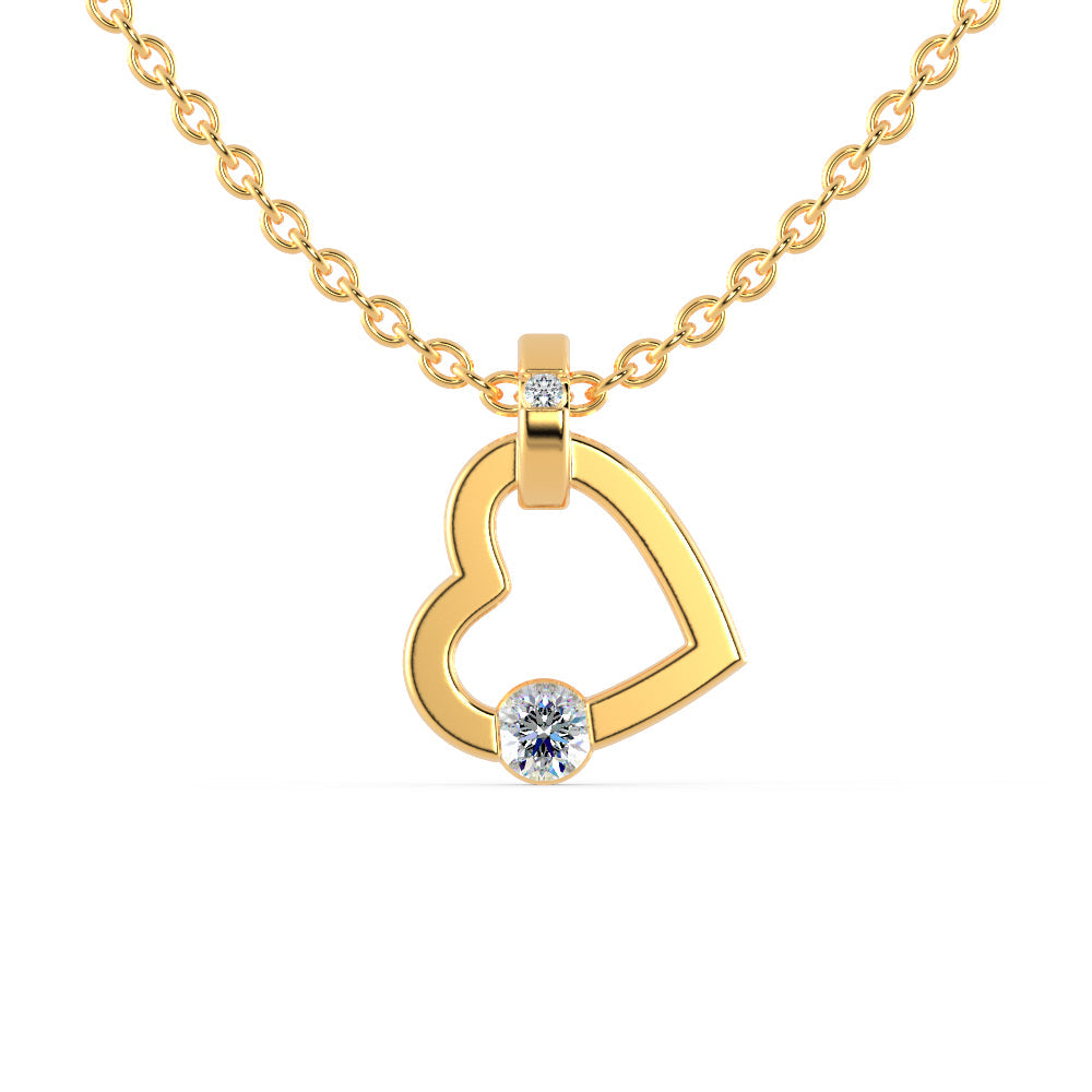 Joy Heart Diamond Pendant Yellow Gold