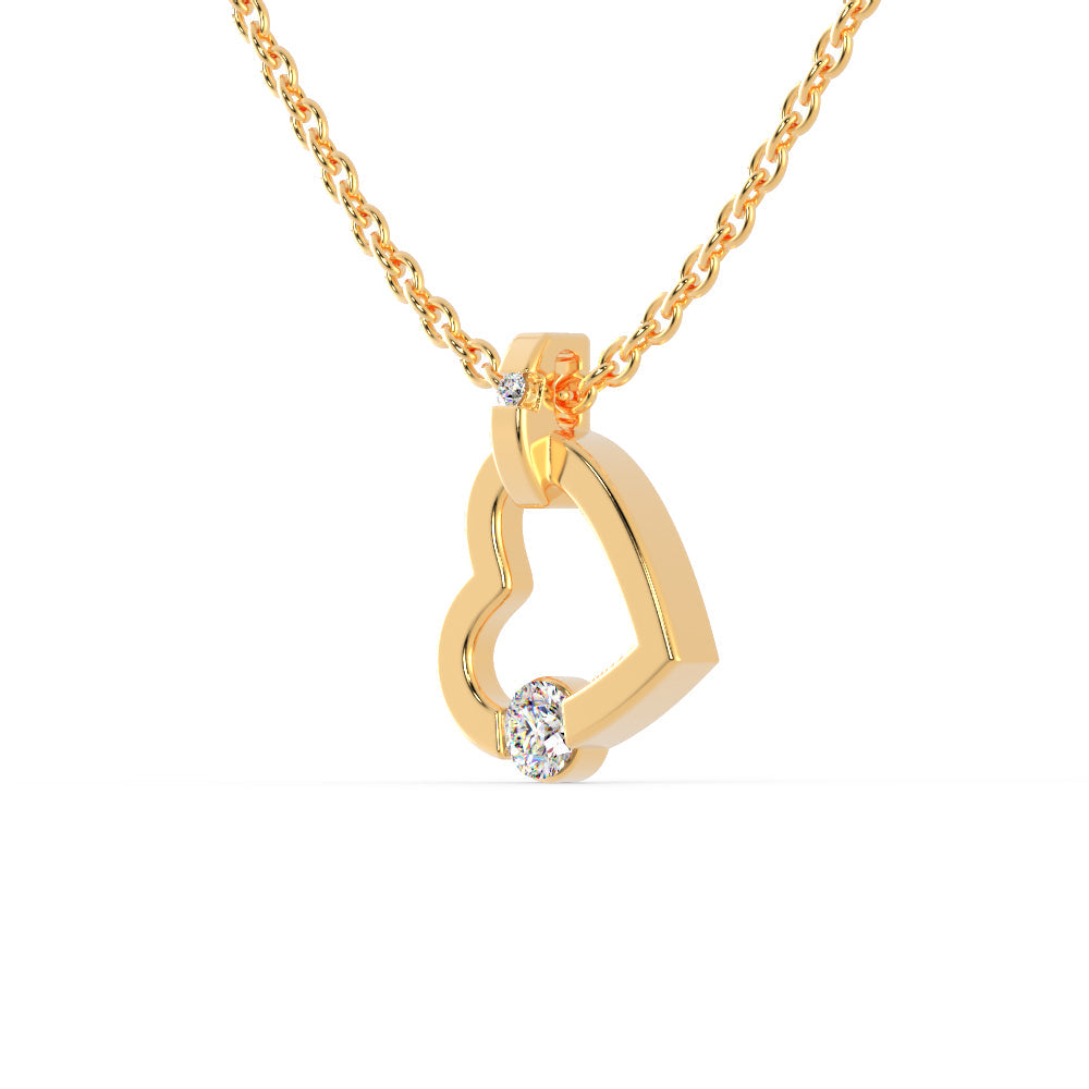 Joy Heart Diamond Pendant Yellow Gold