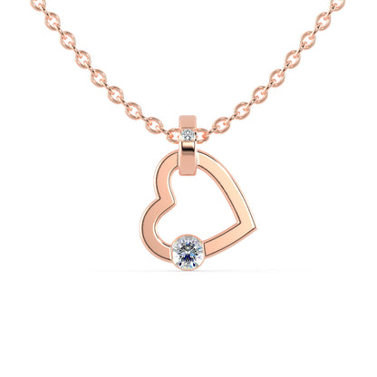 Joy Heart Diamond Pendant Rose Gold