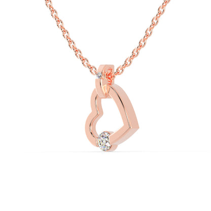 Joy Heart Diamond Pendant Rose Gold