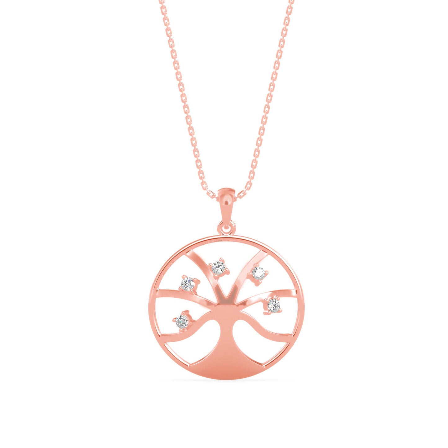 Scatter Charm Diamond Pendant Rose Gold