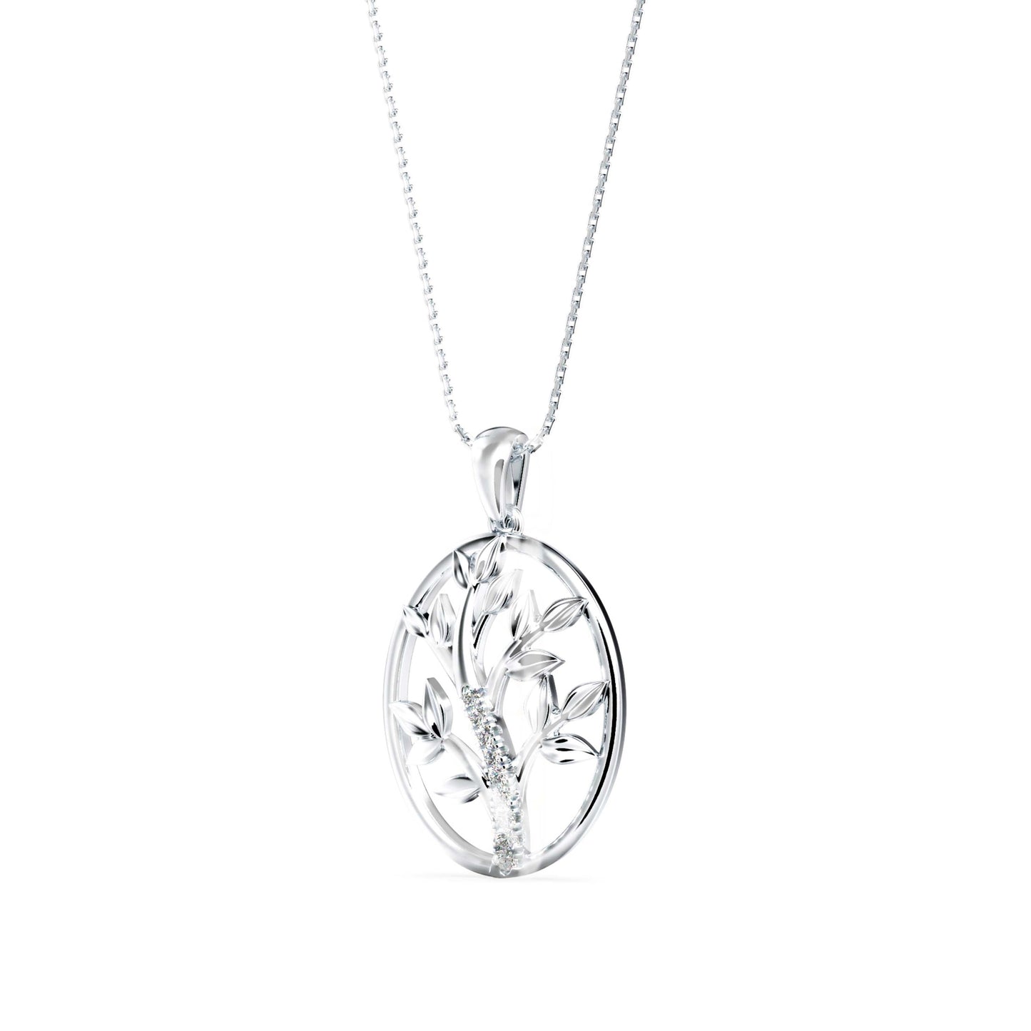 Plonk Diamond Pendant White Gold