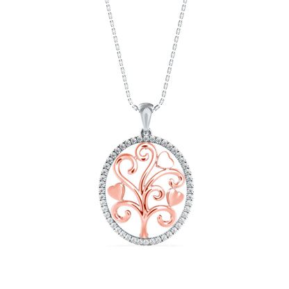 Flora Charm Diamond Pendant Rose Gold