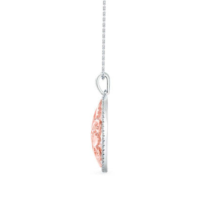 Flora Charm Diamond Pendant Rose Gold