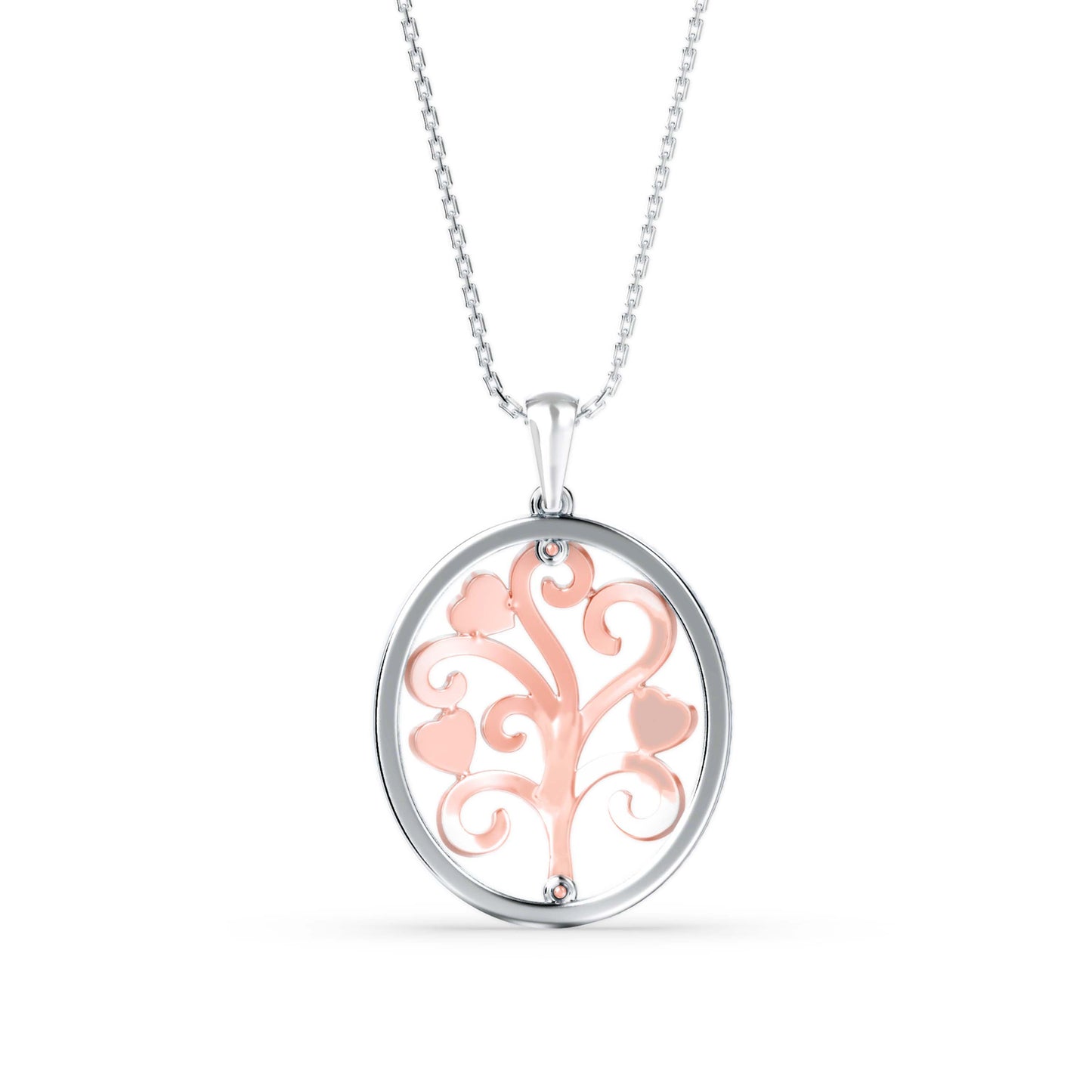 Flora Charm Diamond Pendant Rose Gold