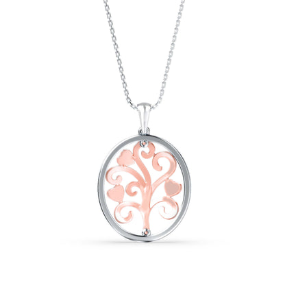 Flora Charm Diamond Pendant Rose Gold