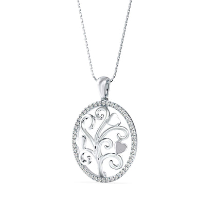 Flora Charm Diamond Pendant Platinum