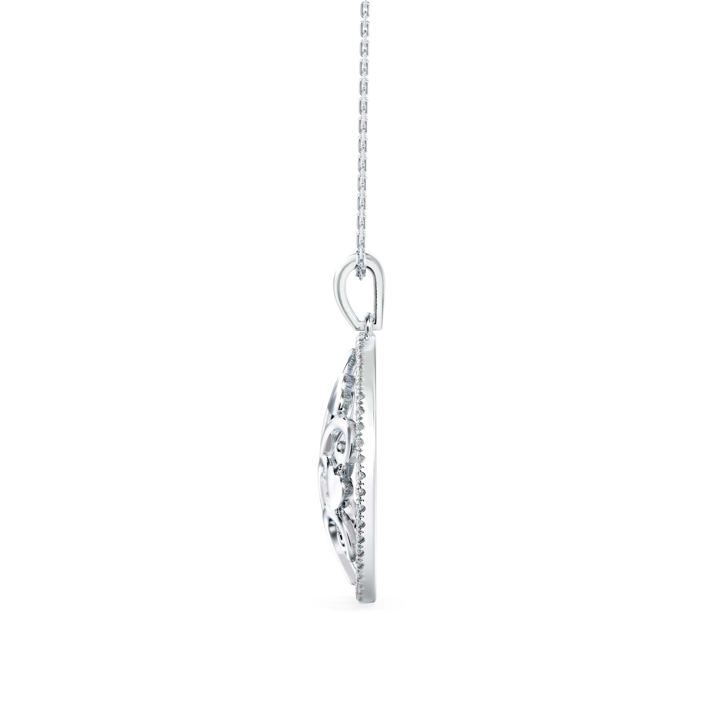 Flora Charm Diamond Pendant Platinum