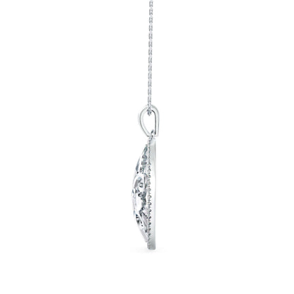 Flora Charm Diamond Pendant White Gold