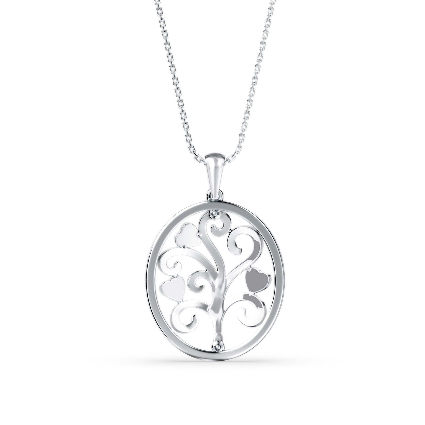 Flora Charm Diamond Pendant Platinum