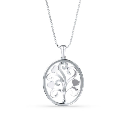 Flora Charm Diamond Pendant White Gold