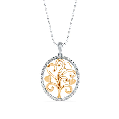 Flora Charm Diamond Pendant Yellow Gold