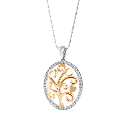 Flora Charm Diamond Pendant Yellow Gold