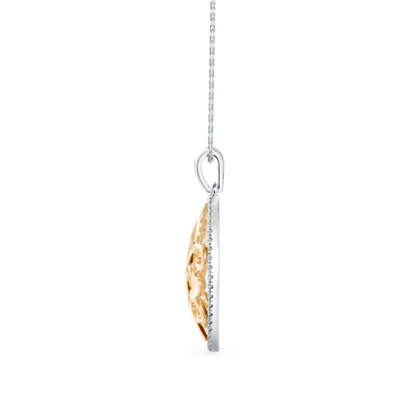 Flora Charm Diamond Pendant Yellow Gold