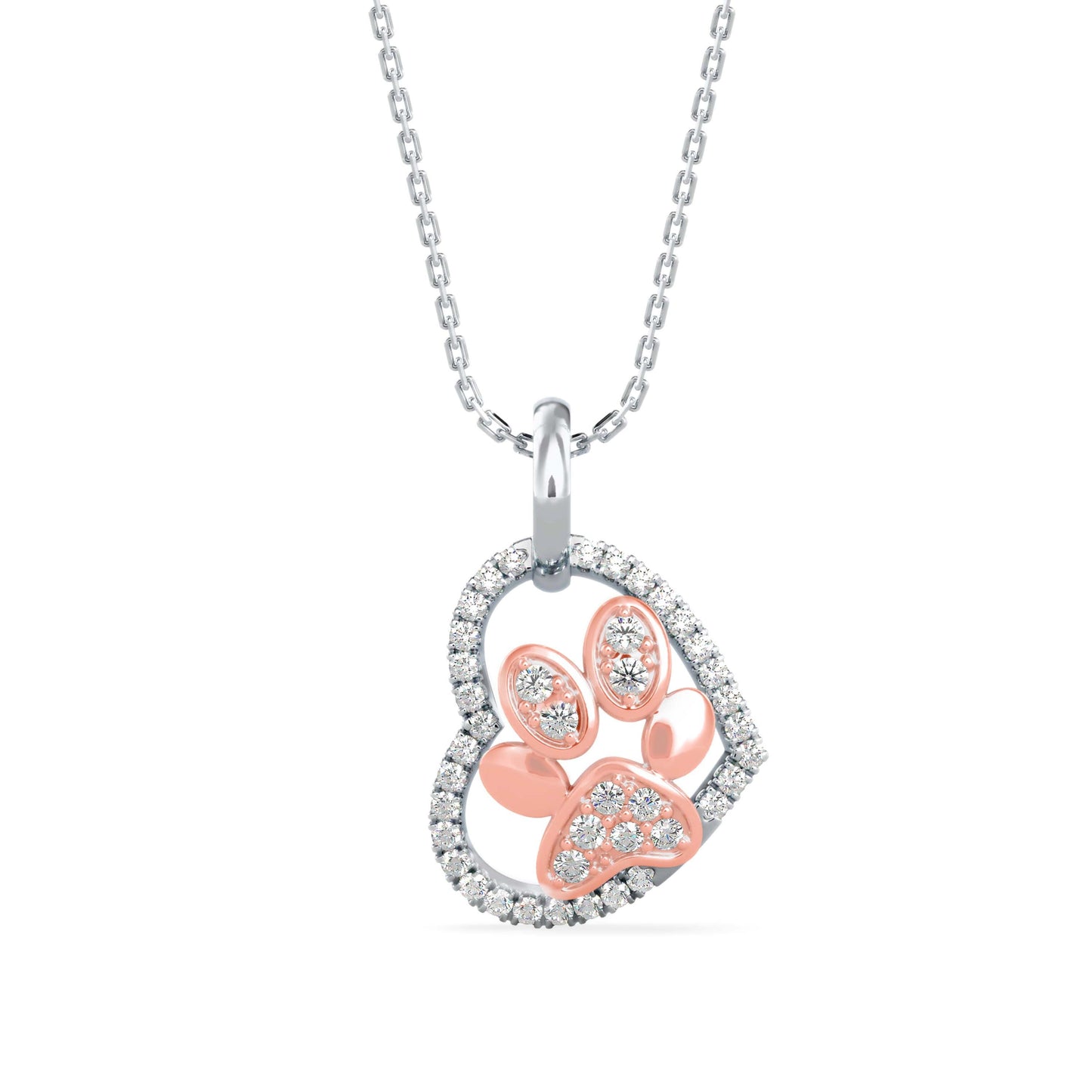 Amiable Heart Diamond Pendant Rose Gold