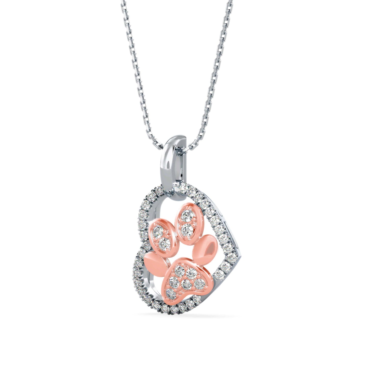 Amiable Heart Diamond Pendant Rose Gold