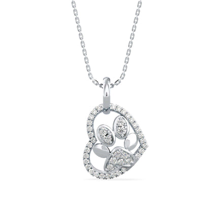 Amiable Heart Diamond Pendant White Gold