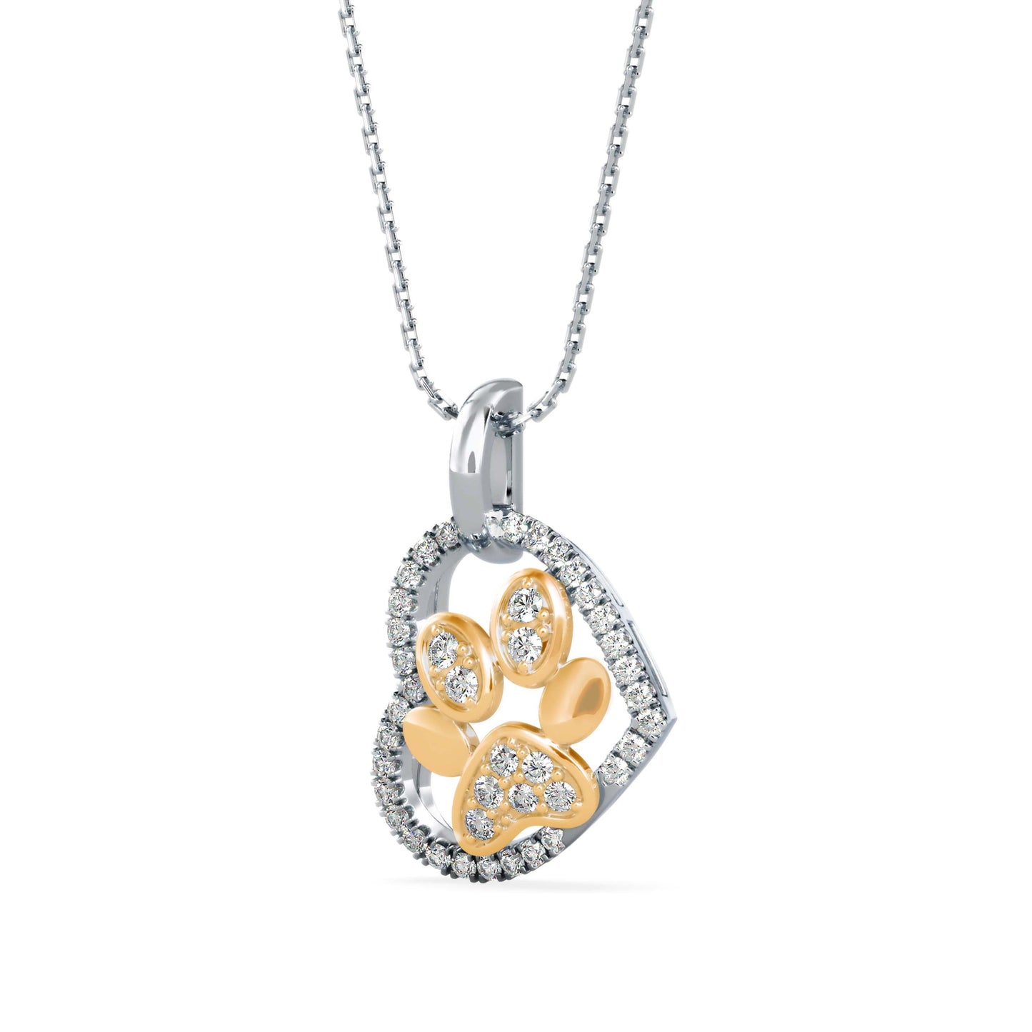 Amiable Heart Diamond Pendant Yellow Gold