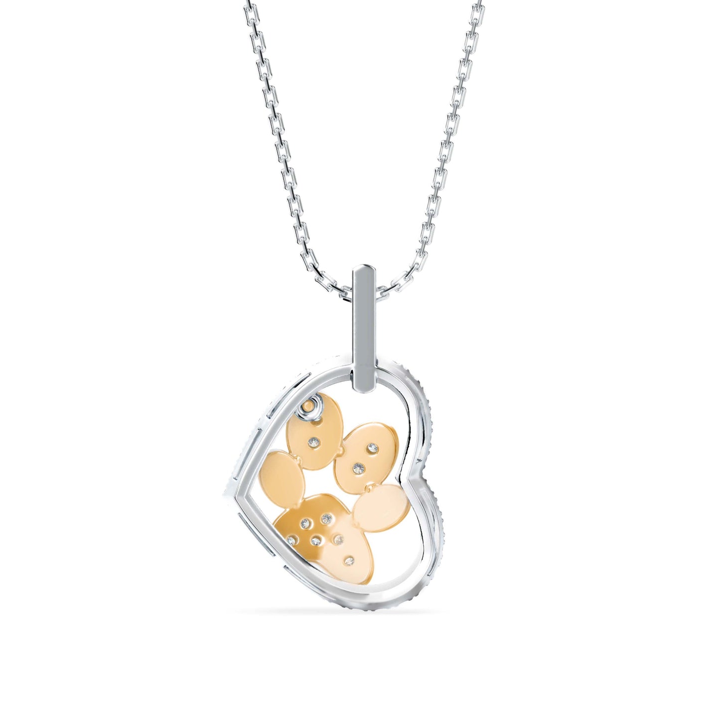 Amiable Heart Diamond Pendant Yellow Gold